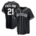 Choea C.Rockies #21 Kyle Freeland Player Black Fashion Out Home Game Stitched Jerseys