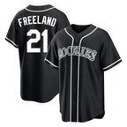 Choea C.Rockies #21 Kyle Freeland Player Black Fashion Out Home Game Stitched Jerseys