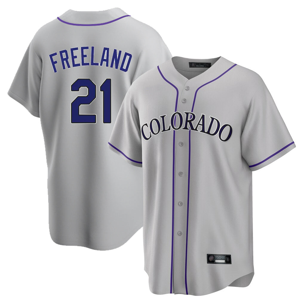 Choea C.Rockies #21 Kyle Freeland Player Gray Game Home Stitched Jerseys