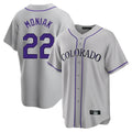 Choea C.Rockies #22 Mickey Moniak Player Gray Game Home Stitched Jerseys