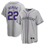 Choea C.Rockies #22 Mickey Moniak Player Gray Game Home Stitched Jerseys