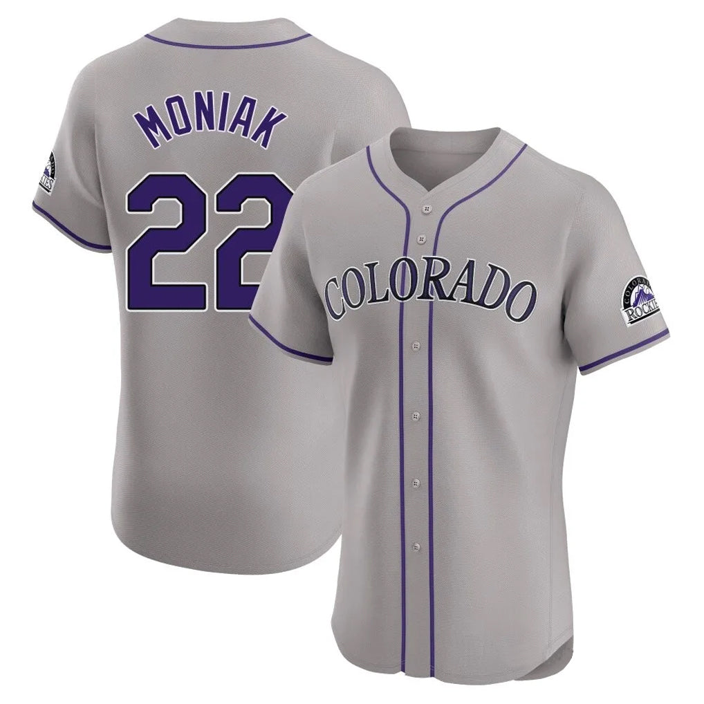 Choea C.Rockies #22 Mickey Moniak Player Gray Limited Elite Home Stitched Jerseys