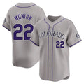 Choea C.Rockies #22 Mickey Moniak Player Gray Limited Home Stitched Jerseys