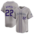 Choea C.Rockies #22 Mickey Moniak Player Gray Limited Home Stitched Jerseys