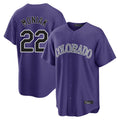 Choea C.Rockies #22 Mickey Moniak Player Purple Game Home Stitched Jerseys