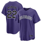 Choea C.Rockies #22 Mickey Moniak Player Purple Game Home Stitched Jerseys