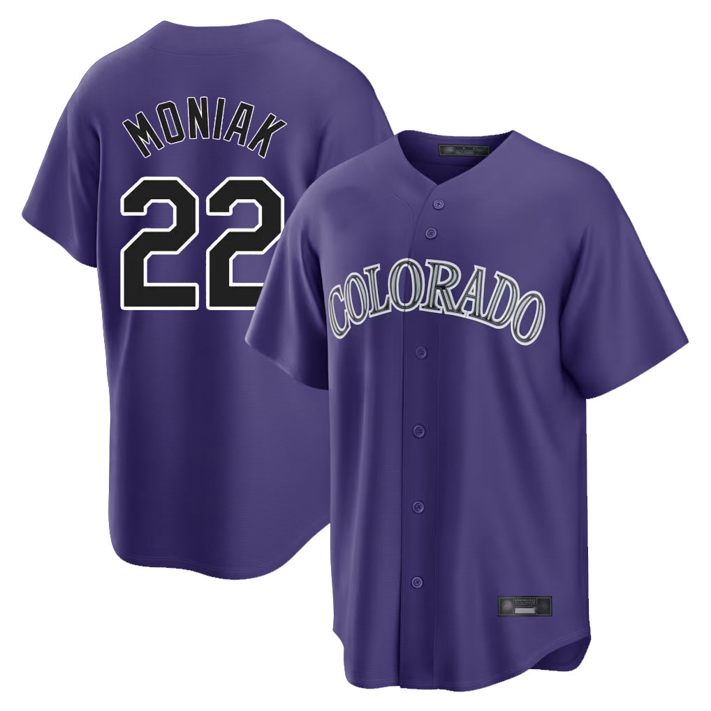 Choea C.Rockies #22 Mickey Moniak Player Purple Game Home Stitched Jerseys