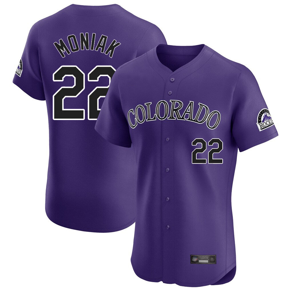 Choea C.Rockies #22 Mickey Moniak Player Purple Limited Elite Home Stitched Jerseys