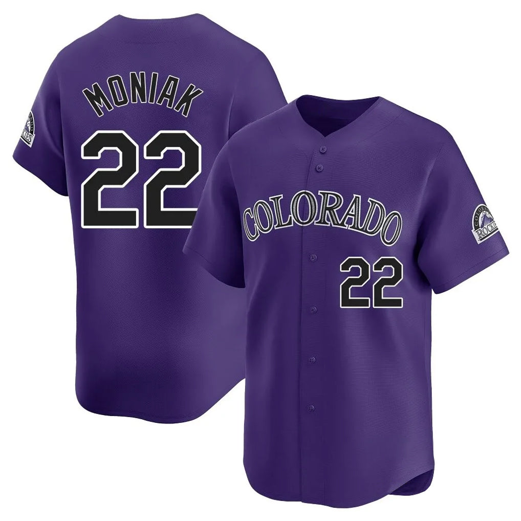 Choea C.Rockies #22 Mickey Moniak Player Purple Limited Home Stitched Jerseys
