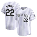 Choea C.Rockies #22 Mickey Moniak Player White Limited Home Stitched Jerseys