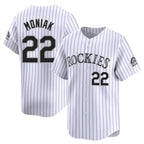 Choea C.Rockies #22 Mickey Moniak Player White Limited Home Stitched Jerseys