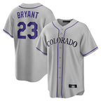 Choea C.Rockies #23 Kris Bryant Player Gray Game Home Stitched Jerseys