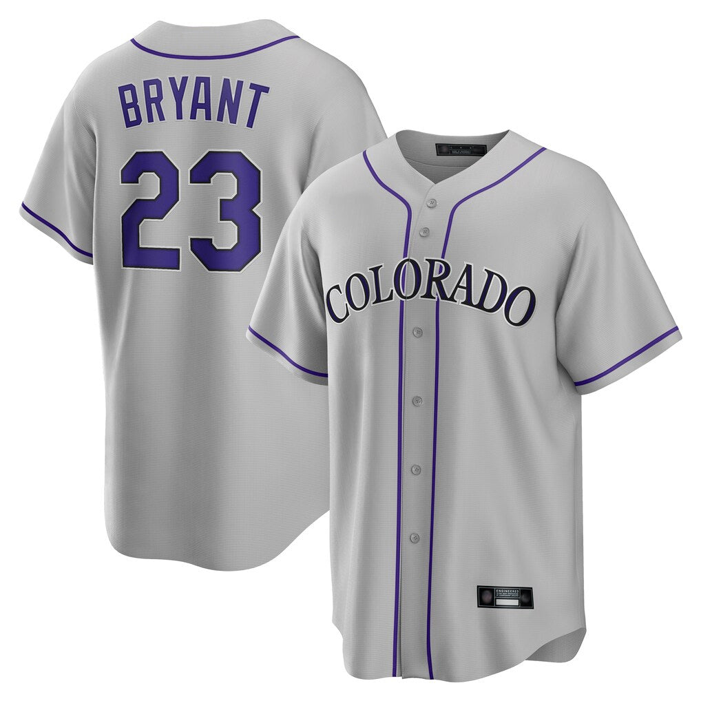 Choea C.Rockies #23 Kris Bryant Player Gray Game Home Stitched Jerseys