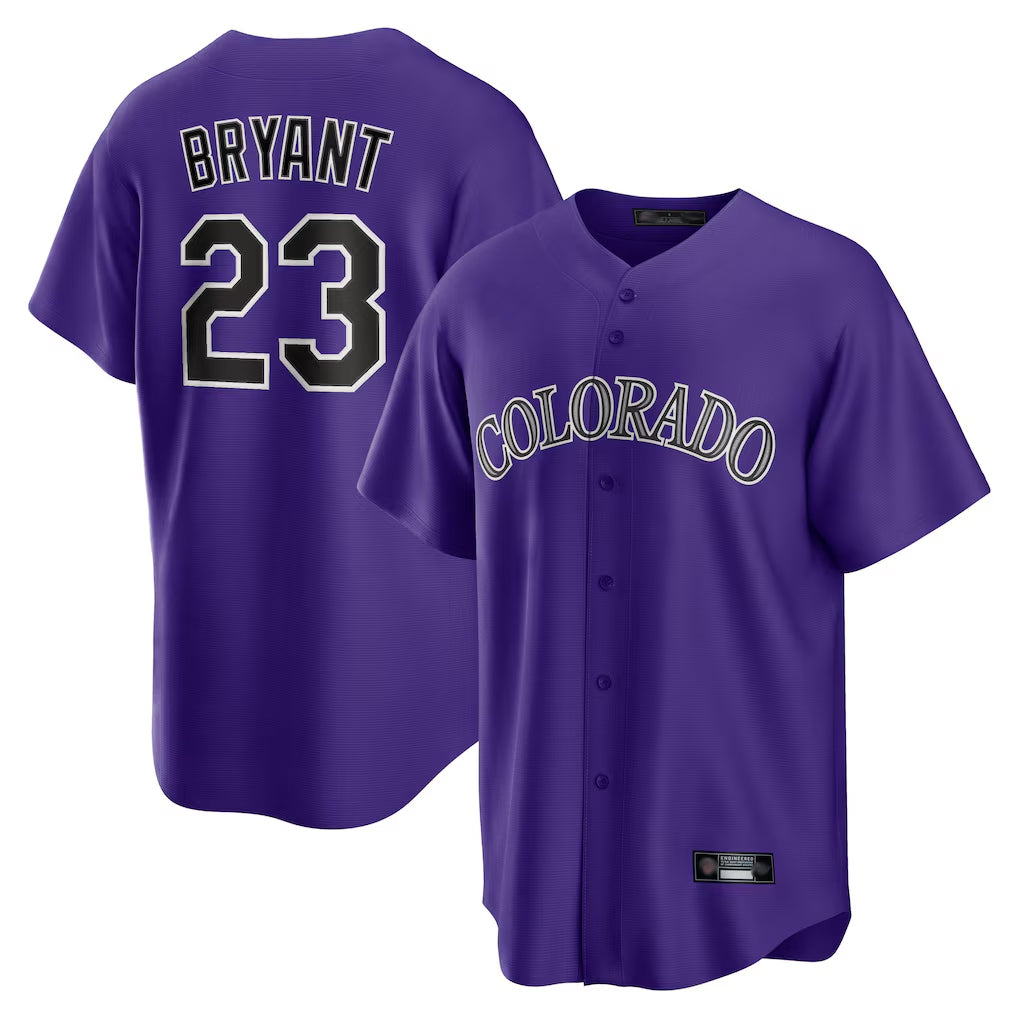 Choea C.Rockies #23 Kris Bryant Player Purple Game Home Stitched Jerseys