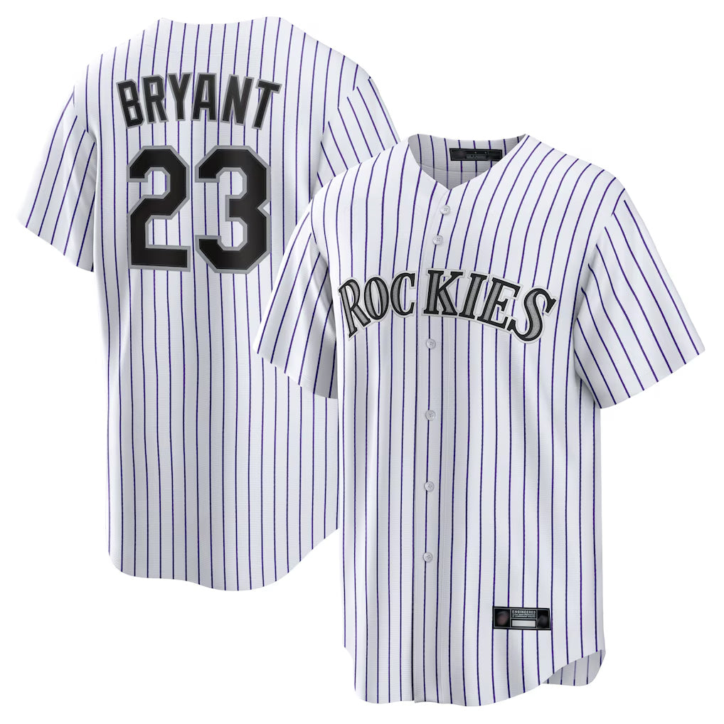 Choea C.Rockies #23 Kris Bryant Player White Game Home Stitched Jerseys