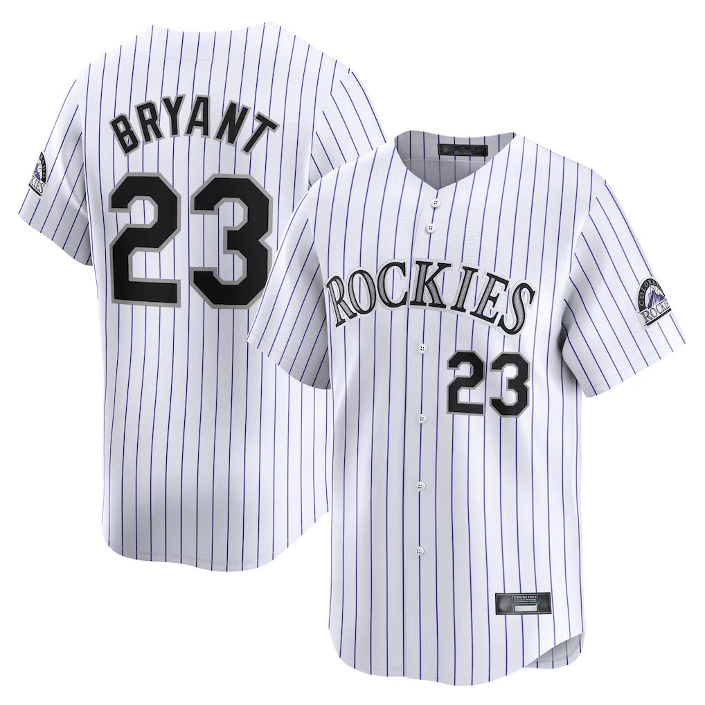 Choea C.Rockies #23 Kris Bryant Player White Limited Home Stitched Jerseys