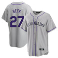 Choea C.Rockies #27 Jordan Beck Player Gray Game Home Stitched Jerseys