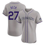 Choea C.Rockies #27 Jordan Beck Player Gray Limited Elite Home Stitched Jerseys