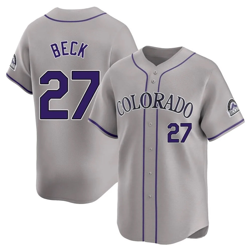 Choea C.Rockies #27 Jordan Beck Player Gray Limited Home Stitched Jerseys
