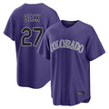 Choea C.Rockies #27 Jordan Beck Player Purple Game Home Stitched Jerseys