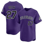 Choea C.Rockies #27 Jordan Beck Player Purple Limited Home Stitched Jerseys
