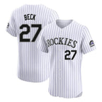 Choea C.Rockies #27 Jordan Beck Player White Limited Elite Home Stitched Jerseys