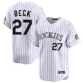 Choea C.Rockies #27 Jordan Beck Player White Limited Home Stitched Jersey