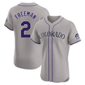 Choea C.Rockies #2 Tyler Freeman Player Gray Limited Elite Home Stitched Jerseys