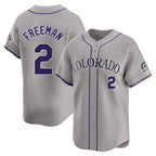 Choea C.Rockies #2 Tyler Freeman Player Gray Limited Home Stitched Jerseys