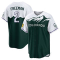 Choea C.Rockies #2 Tyler Freeman Player Green City Connect Home Game Stitched Jerseys