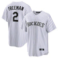 Choea C.Rockies #2 Tyler Freeman Player White Game Home Stitched Jerseys