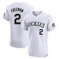 Choea C.Rockies #2 Tyler Freeman Player White Limited Elite Home Stitched Jerseys