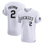 Choea C.Rockies #2 Tyler Freeman Player White Limited Elite Home Stitched Jerseys