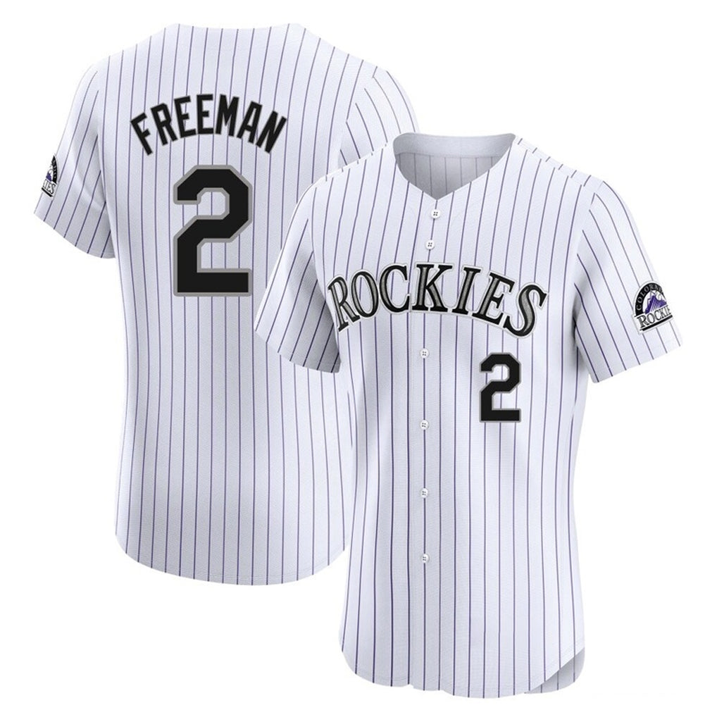 Choea C.Rockies #2 Tyler Freeman Player White Limited Elite Home Stitched Jerseys