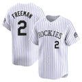 Choea C.Rockies #2 Tyler Freeman Player White Limited Home Stitched Jerseys