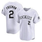 Choea C.Rockies #2 Tyler Freeman Player White Limited Home Stitched Jerseys