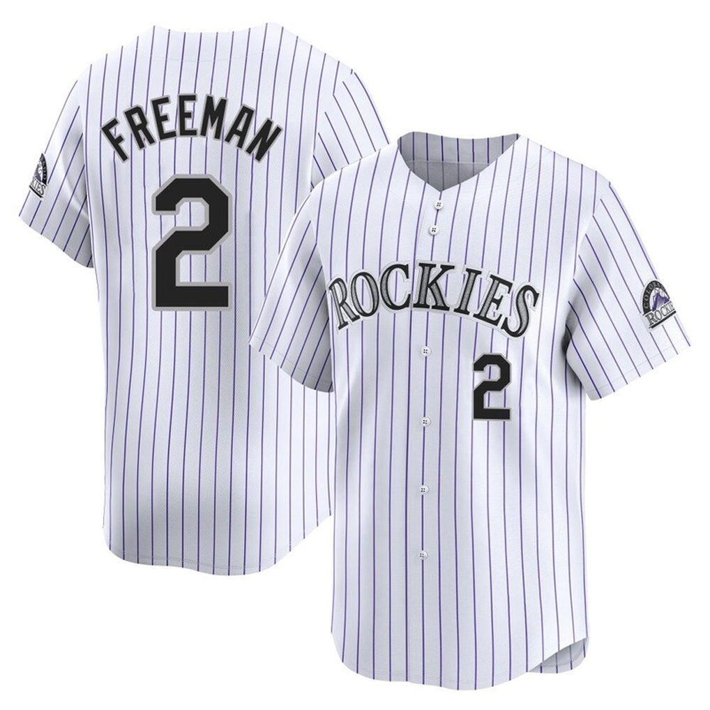 Choea C.Rockies #2 Tyler Freeman Player White Limited Home Stitched Jerseys