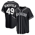 Choea C.Rockies #49 Antonio Senzatela Player Black Fashion Out Home Game Stitched Jerseys