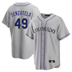Choea C.Rockies #49 Antonio Senzatela Player Gray Game Home Stitched Jerseys