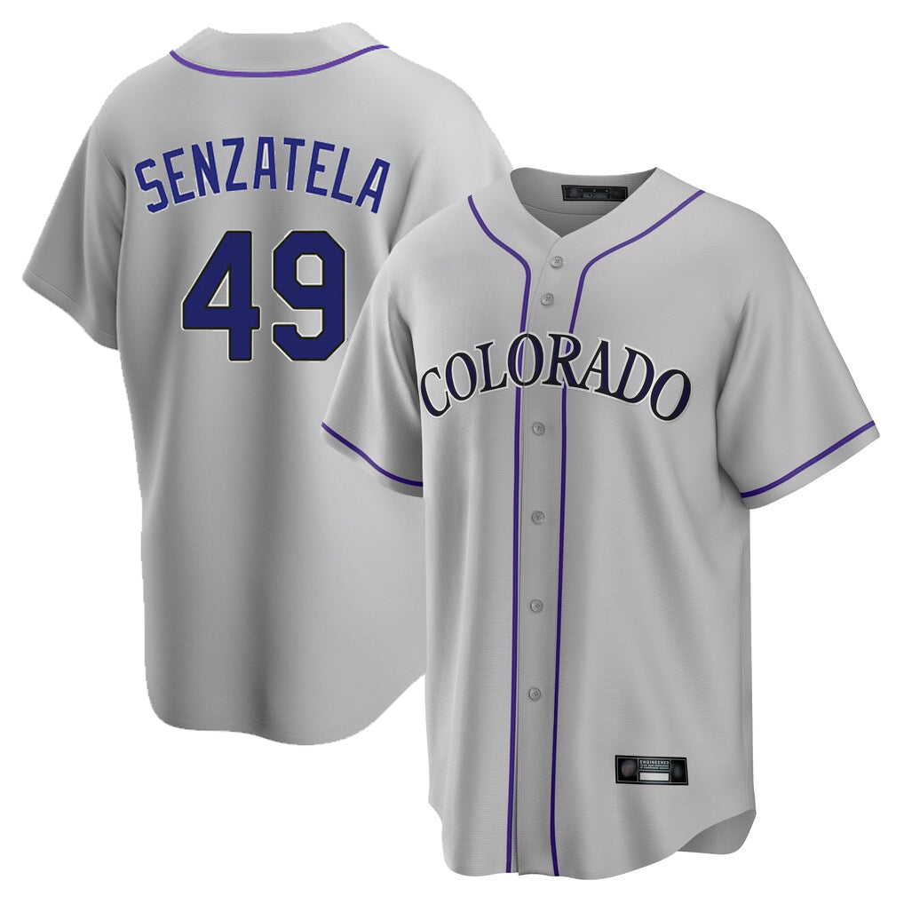 Choea C.Rockies #49 Antonio Senzatela Player Gray Game Home Stitched Jerseys