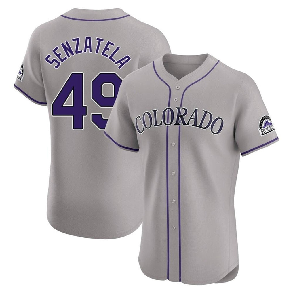 Choea C.Rockies #49 Antonio Senzatela Player Gray Limited Elite Home Stitched Jerseys