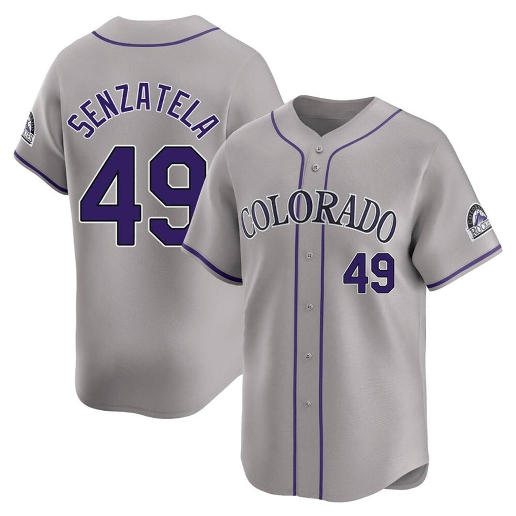 Choea C.Rockies #49 Antonio Senzatela Player Gray Limited Home Stitched Jerseys