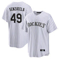 Choea C.Rockies #49 Antonio Senzatela Player White Game Home Stitched Jerseys