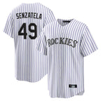 Choea C.Rockies #49 Antonio Senzatela Player White Game Home Stitched Jerseys