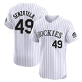 Choea C.Rockies #49 Antonio Senzatela Player White Limited Elite Home Stitched Jerseys