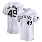 Choea C.Rockies #49 Antonio Senzatela Player White Limited Elite Home Stitched Jerseys