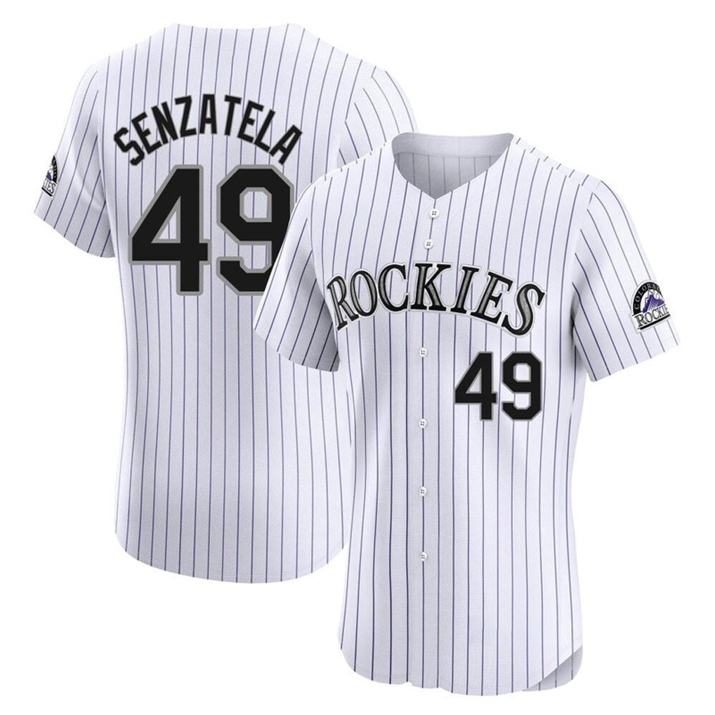 Choea C.Rockies #49 Antonio Senzatela Player White Limited Elite Home Stitched Jerseys