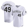 Choea C.Rockies #49 Antonio Senzatela Player White Limited Home Stitched Jerseys