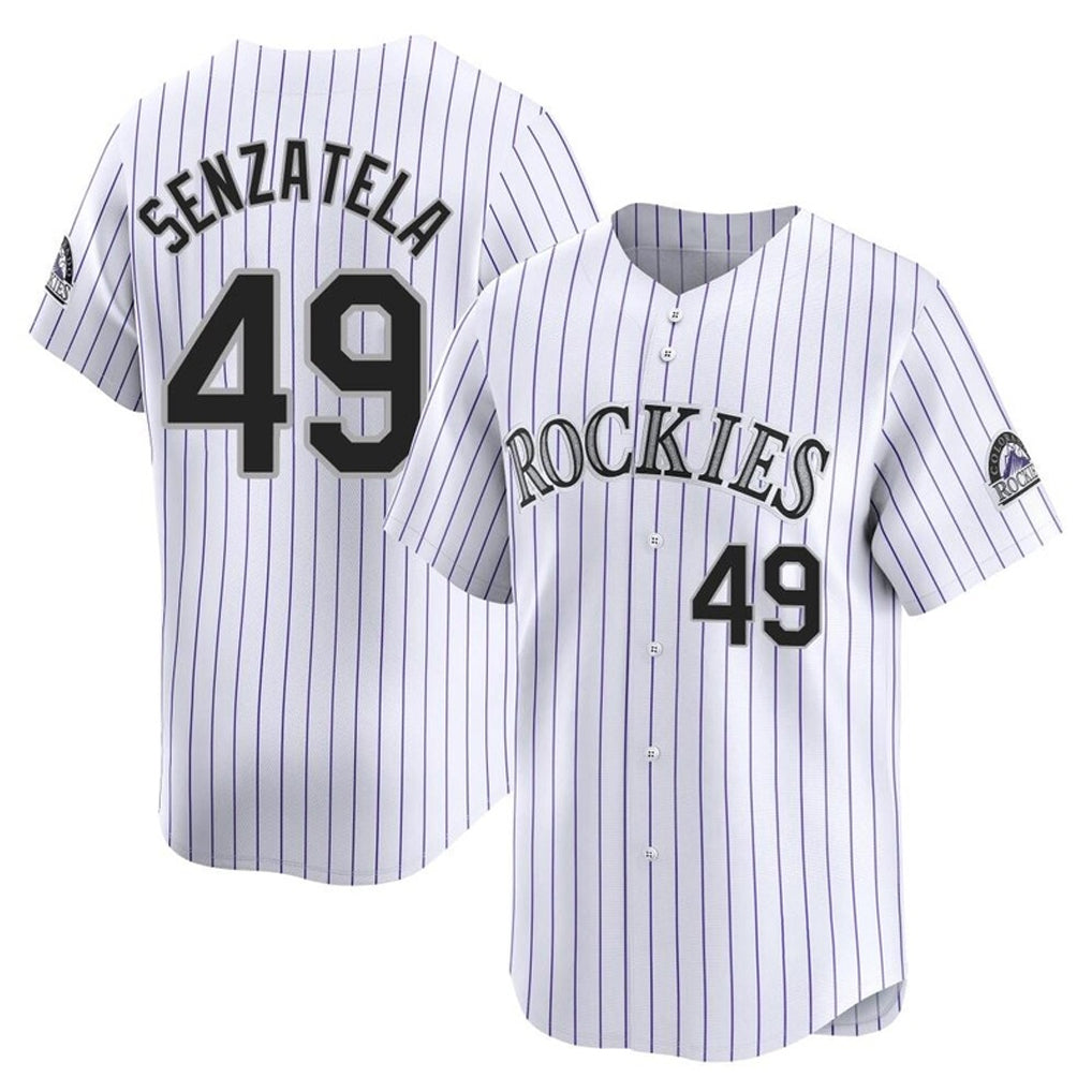 Choea C.Rockies #49 Antonio Senzatela Player White Limited Home Stitched Jerseys
