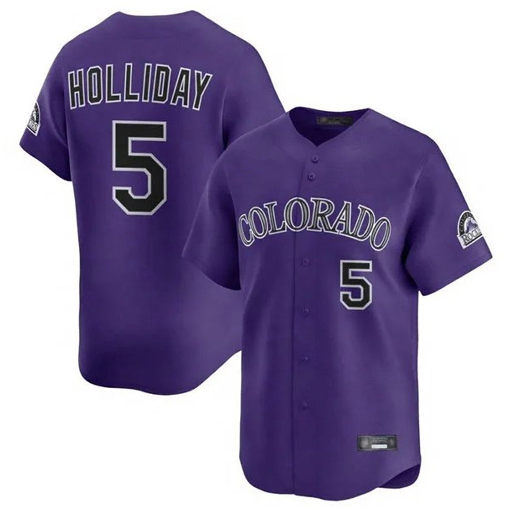 Choea C.Rockies #5 Matt Holliday Player Purple Limited Home Stitched Jerseys